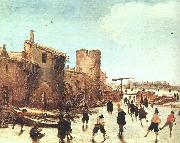 Esaias Van de Velde Skaters on the Moat by the Walls china oil painting artist